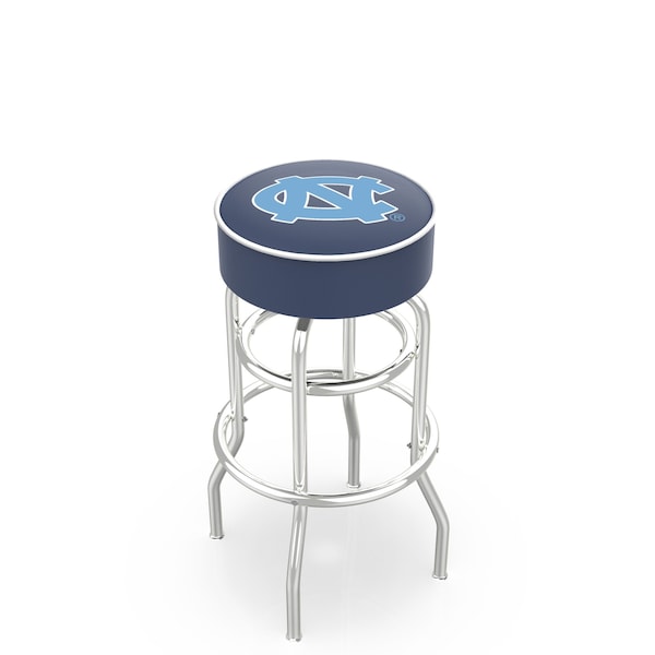 25" North Carolina Cushion Seat, 2-Ring Chrome Swivel Bar Stool