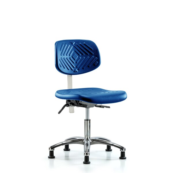 Poly Clean Room Chair, Desk, Tilt, Glides, Blue