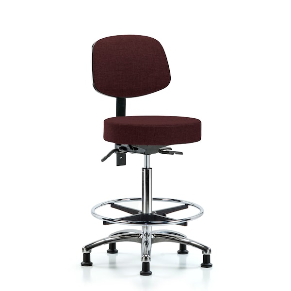 Ben Stool, Hi, Fab, Bk Chrome, CF Glides, Bur
