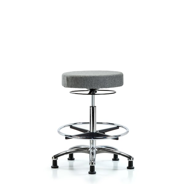 Bench Stool, Hi, Fabric, Chrom, CF, Glids, Gry