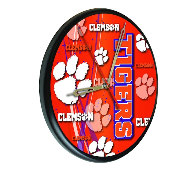 Clemson 13" Solid Wood Clock