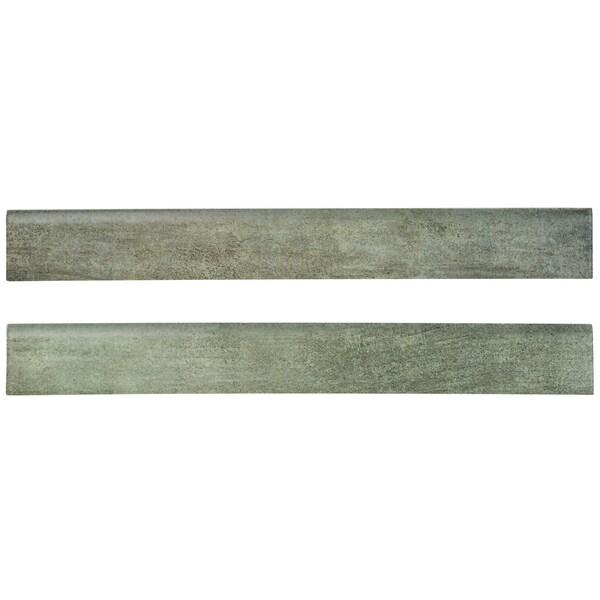 Metropolis Gray 3 In. X 24 In. Porcelain Bullnose Wall Tile, 10PK