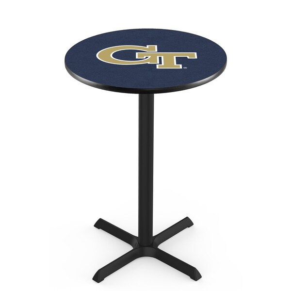 42" Blk Wrinkle Georgia Tech Pub Table, 36" dia. Top