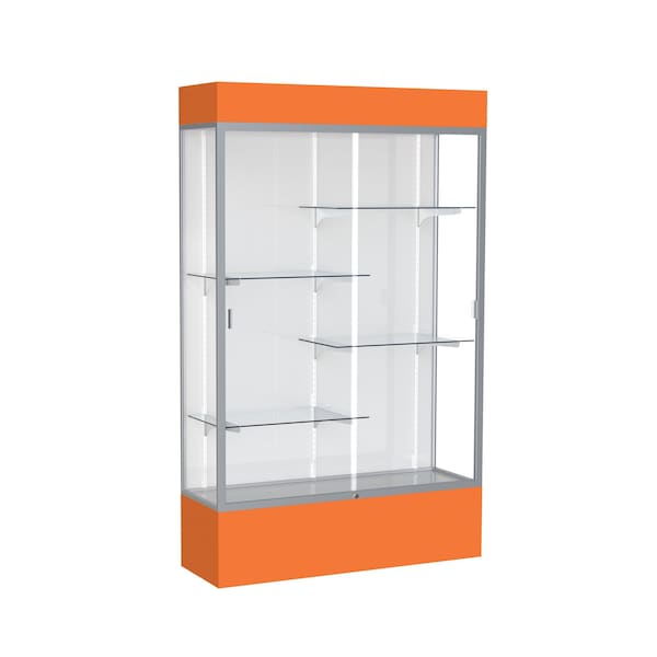 Lighted Floor Display Case 48x80x16, White
