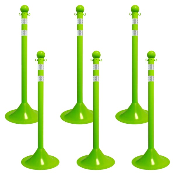 Safety Green Reflective Light Duty Stanchion (6-Pack)