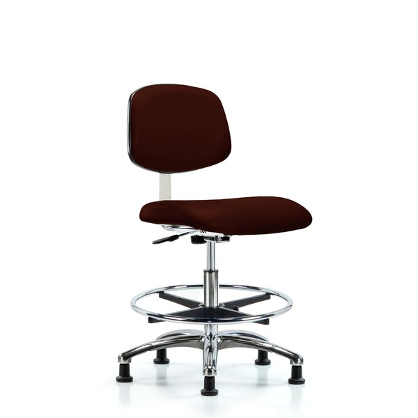 Clean Room Chair Med Ben Chair, Vin, Chrm, CF, Glds, Burg, CL10, 22" to 29" Height, Vinyl, Burgundy