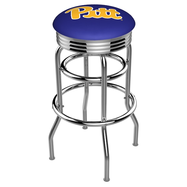 25" Chrome 2-Ring Penn State Swivel Bar Stool, Back