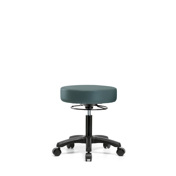Desk Mini-Stools, Vinyl, Casters, Blu