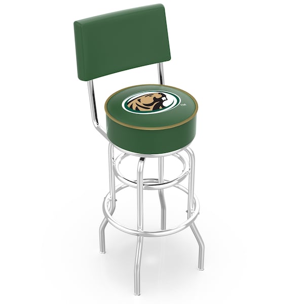25" Chrome 2-Ring Bemidji State Swivel Bar Stool, Back