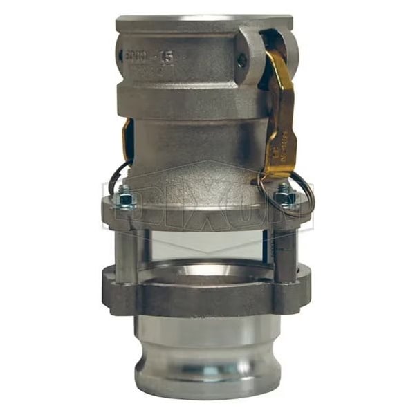 In-Line Cam and Groove Sight Glass, 3 x 4 in Nominal, Adapter x Coupler End Style, Aluminum, Domesti