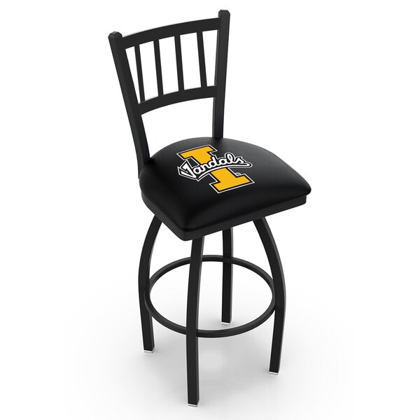 25" Blk Wrinkle Idaho Swivel Bar Stool, Jailhouse Back
