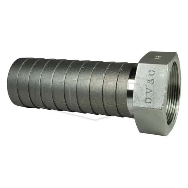 Super King Long Shank Coupling with SS Hex Nut, 2 in Nominal, Female NPSM End Style, 5 in L, Domest