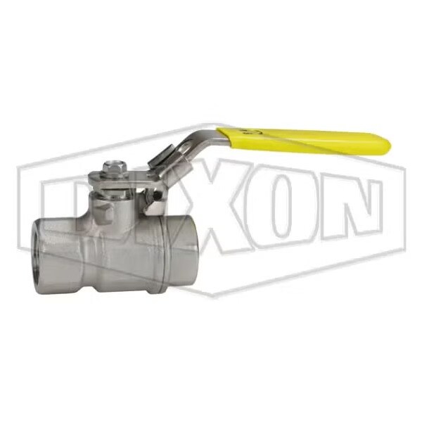2 pc Ball Valve, 1/2 in Nominal, FNPT End Style, 316 SSss Steel Body, Full Port, PTFE Seal Soft