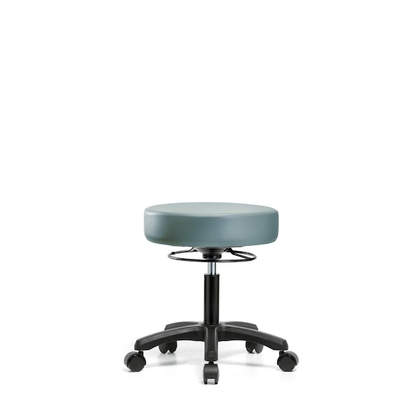 Vinyl Mini-Stool, Desk, Casters, Storm