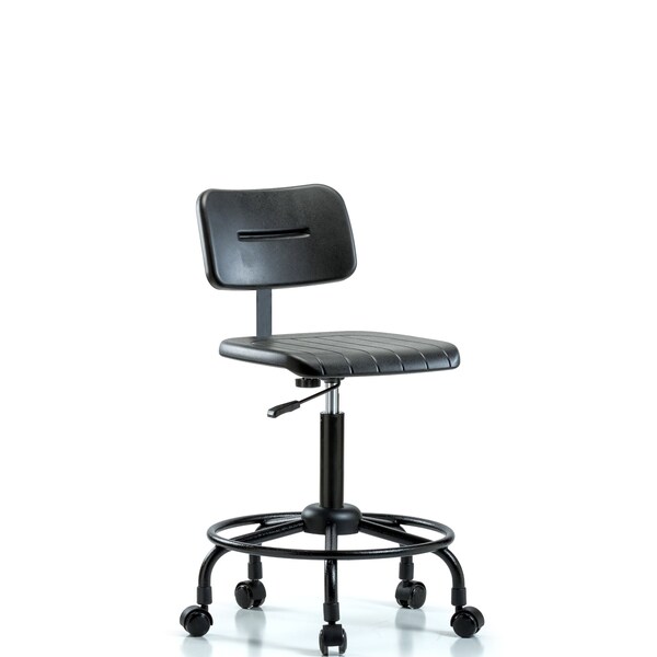 Basic Poly Med Bench Chair, RT, Casters, Polyurethane, 21-1/2" to 29-1/2" Seat Height, Rolling