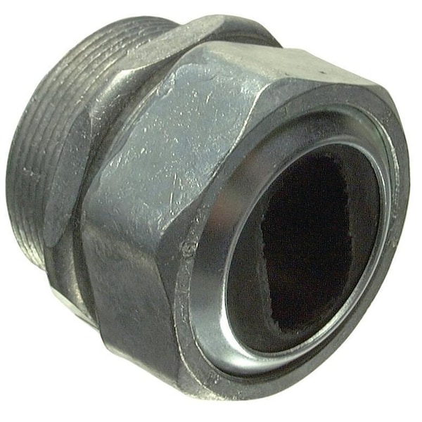 Conduit Fitting Connector, Compression; Threaded, Die Cast Zinc