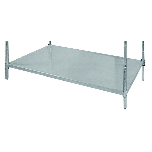 Shelving, solid, 18 in. wide, 24 in. long, stainless steel, plastic split sleeves included