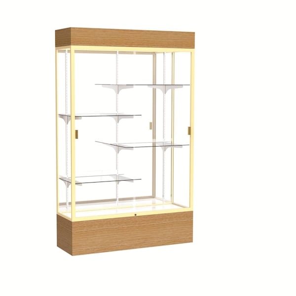 Lighted Floor Display Case 48x80x16, Mirror