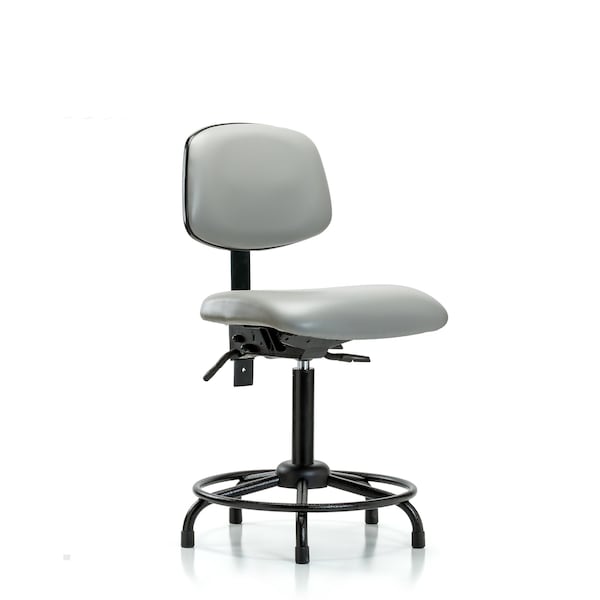 Bench Chair, Vinyl, RT Glides, Dov, No Arms, 22" to 29" Height, Dove