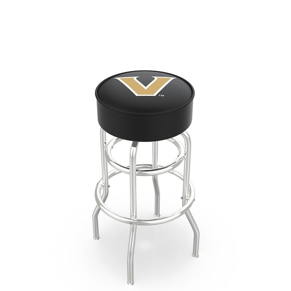 25" Vanderbilt Cushion Seat, 2-Ring Chrome Swivel Bar Stool