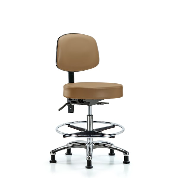Ben Stool, Med, Vin, Bk Chrome, CF, Gld, Taupe