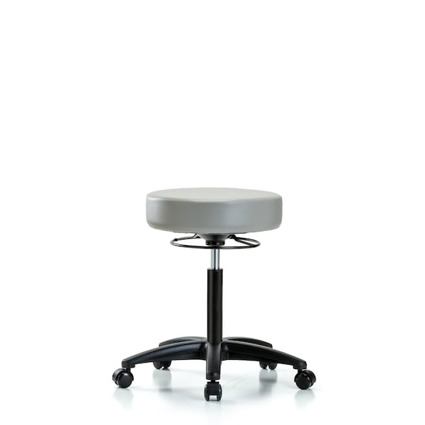Bench Stool, Med, Vinyl, Casters, Dov