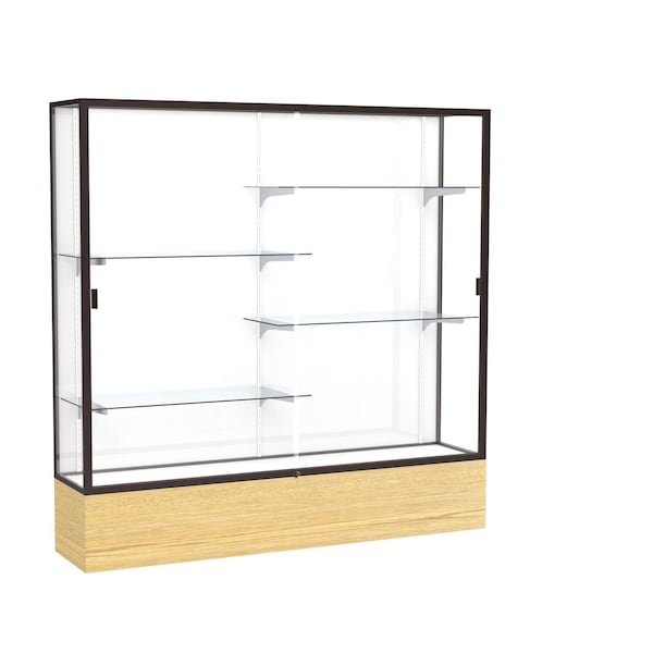 Floor Display Case 72x72x16, White, Dark Bronze