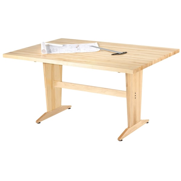 Pedestal Table, Maple, Wood Surface, 72" W