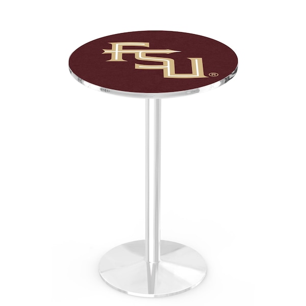 42" Chrome Florida State (Script) Pub Table, 36" dia. Top