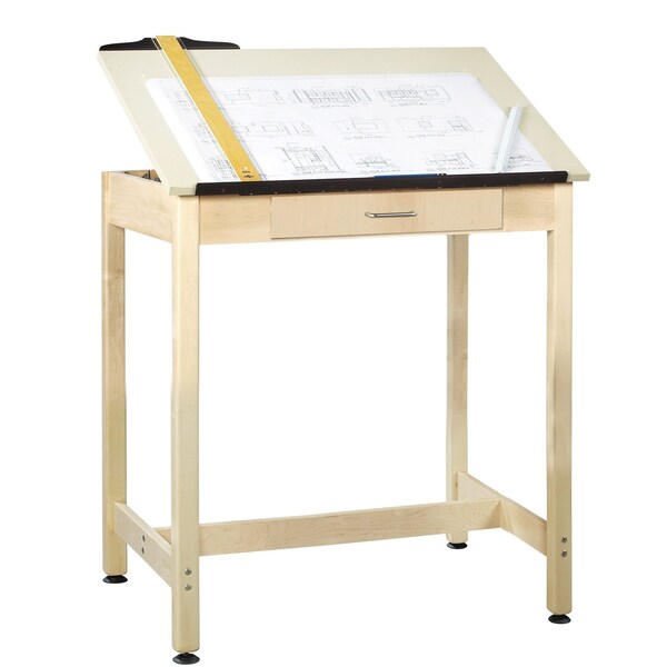 Rectangle Art/Drafting Table, 36" W, 36" H, Almond