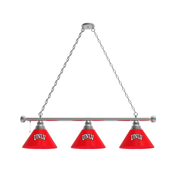UNLV 3 Shade Billiard Light, Chrome Fixture