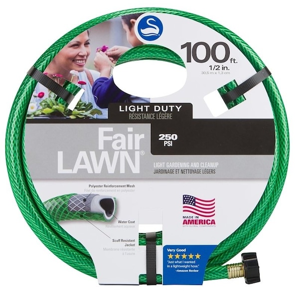 SNFA12100 Garden Hose, 100 ft L, Plastic, Green