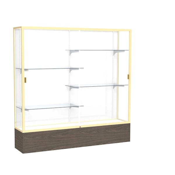 Floor Display Case 72x72x16, White, Champange