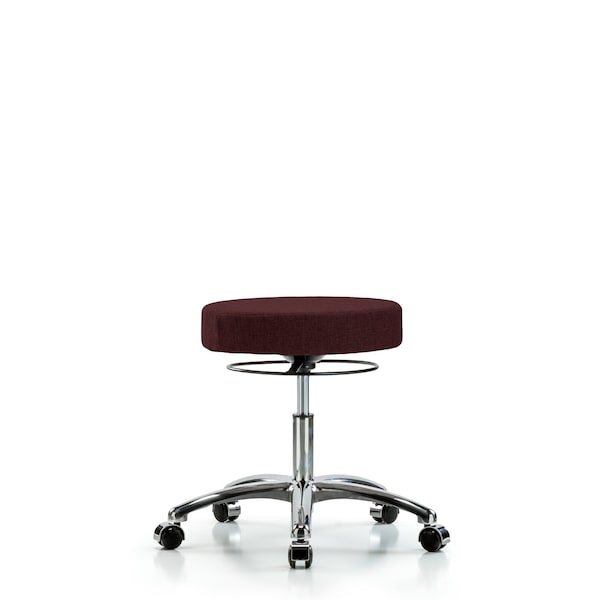 Desk Stool, Chrome, Fabric, Casters, Bur