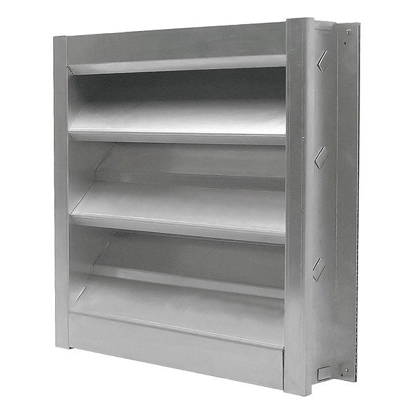 Louver, Wall Opening 24 x 24 In, Aluminum