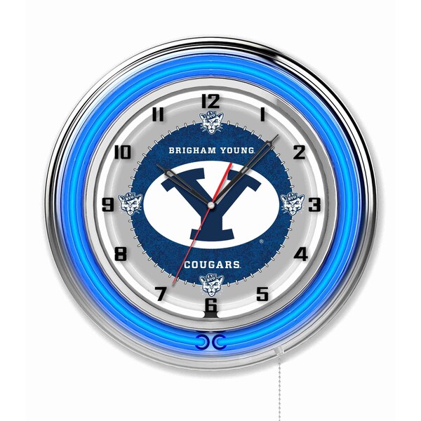 Brigham Young University Double Neon 19" Clock