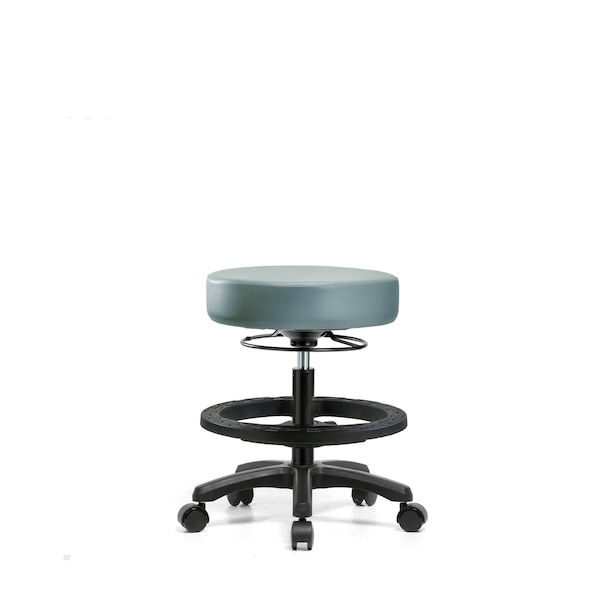 Vinyl Mini-Stool, Med Bench, BF, Casters, Storm