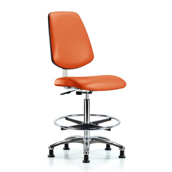 Clean Room Chair 26" to 35-1/2" Height, Vinyl, Orange Kist