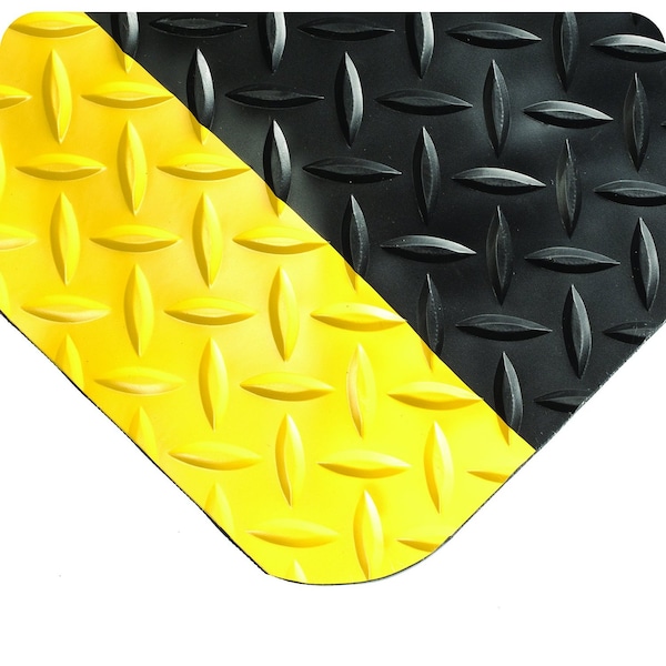 Antifatigue Mat, 11 ft. L x 3 ft. W, Black/Yellow