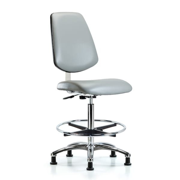 Clean Room Chair 26" to 35-1/2" Height, Vinyl, Dove