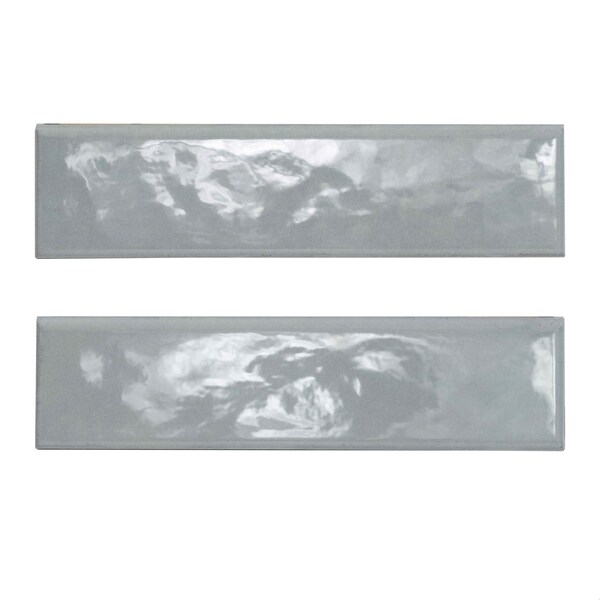 Renzo Sky  3" X 12" Glossy Ceramic  Bullnose Wall Tile, PK22