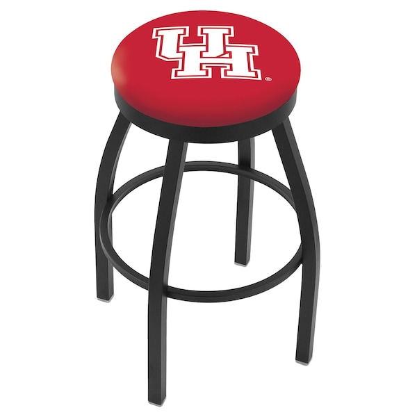 25" Blk Wrinkle Houston Swivel Bar Stool, Accent Ring