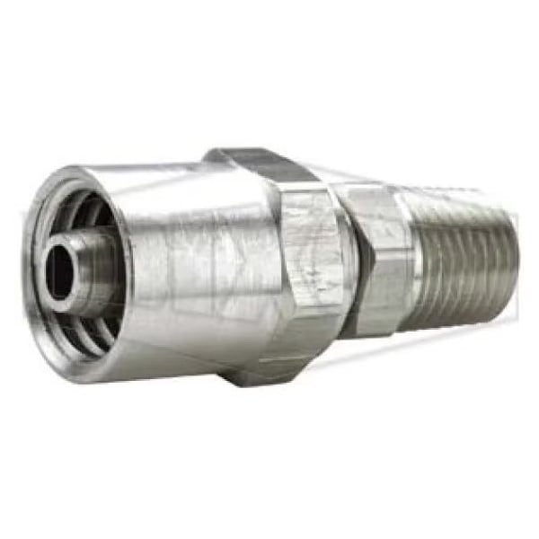 Reusable Male Fitting, 3/8 x 1/4 in Nominal, Hose ID x MNPTF End Style, 303 SS, Domestic