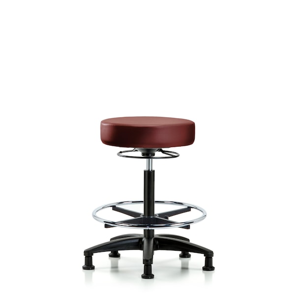 Vinyl Stool, High Bench, Foot Ring, Glides, Taupe