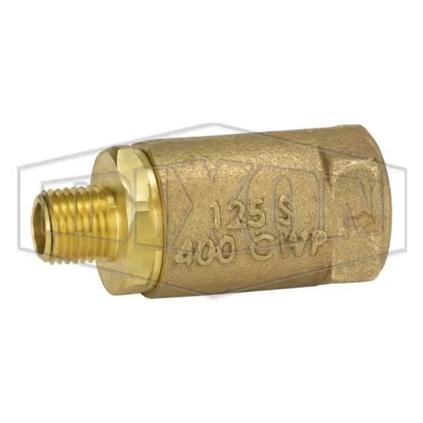 Ball Cone Check Valve, 1/4 in Nominal, MNPT x FNPT End Style, Brass Body, PTFE Seat Softgoods