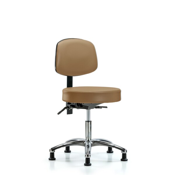 Desk Stool, Vin, Bk Chrome, Tilt, Gld, Taupe