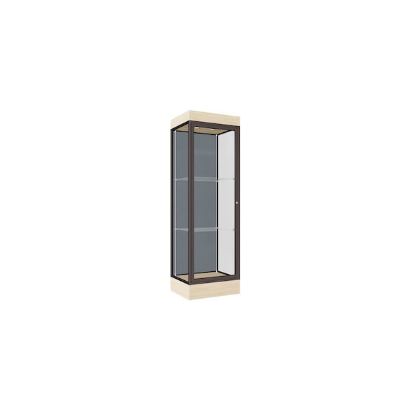 Lighted Floor Display Case 24x76x20, 6" Base, Bronze