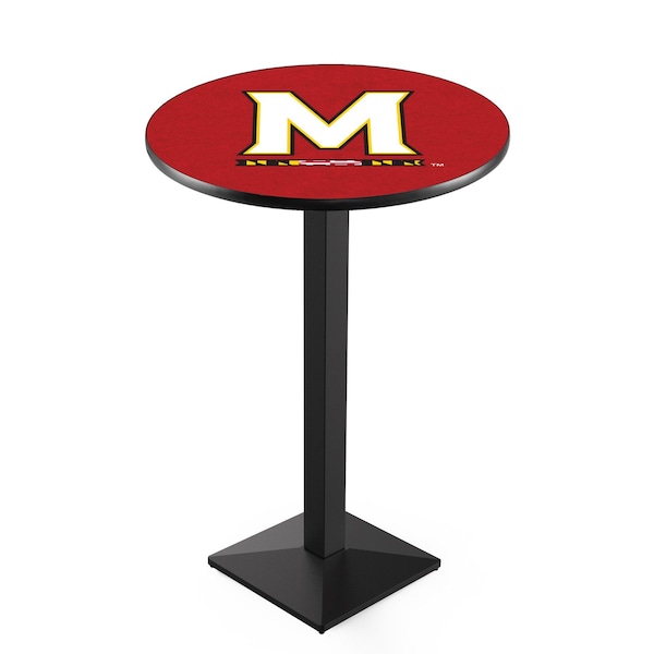 42" Blk Wrinkle Maryland Pub Table, 36" dia. Top