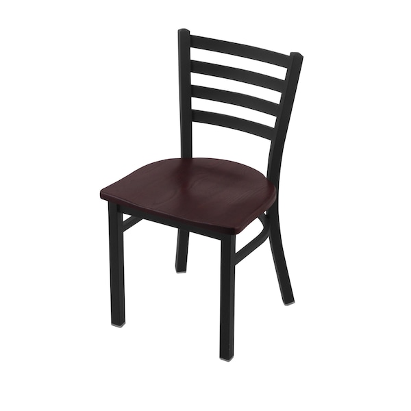 400 Jackie 18" Chair with Black Wrinkle Finish and Dark Cherry Oak Seat