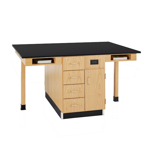 Four Station Service Center, 66" W, 36" Height, Pedestal